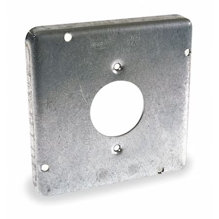 Raco 887 Box Cover, Square Box Type, 2 Gang, Galvanized Steel, Single