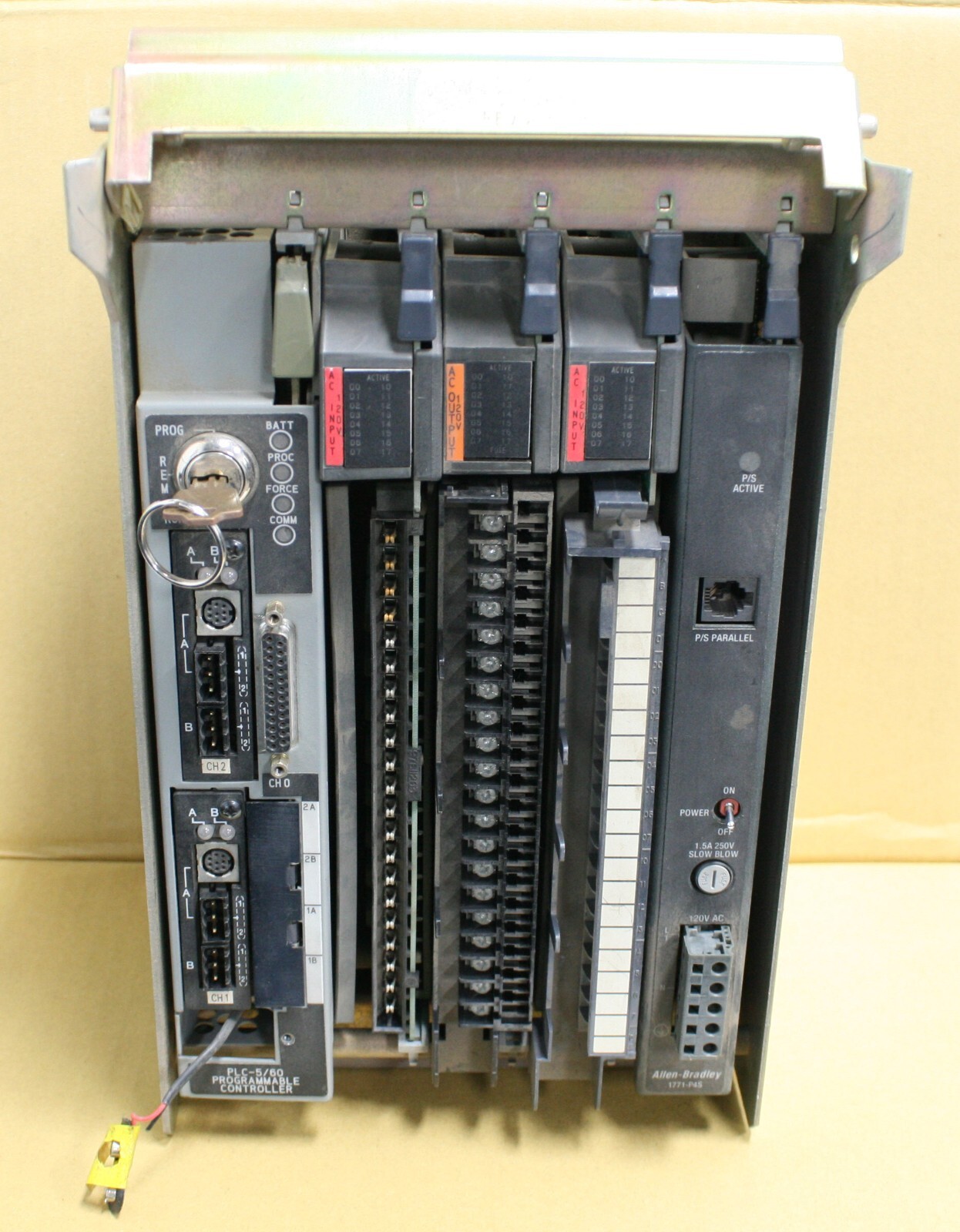 Allen Bradley 1771-A1B B, 1771-P4S, PLC-5/40 + Prosoft Comm Interface Module