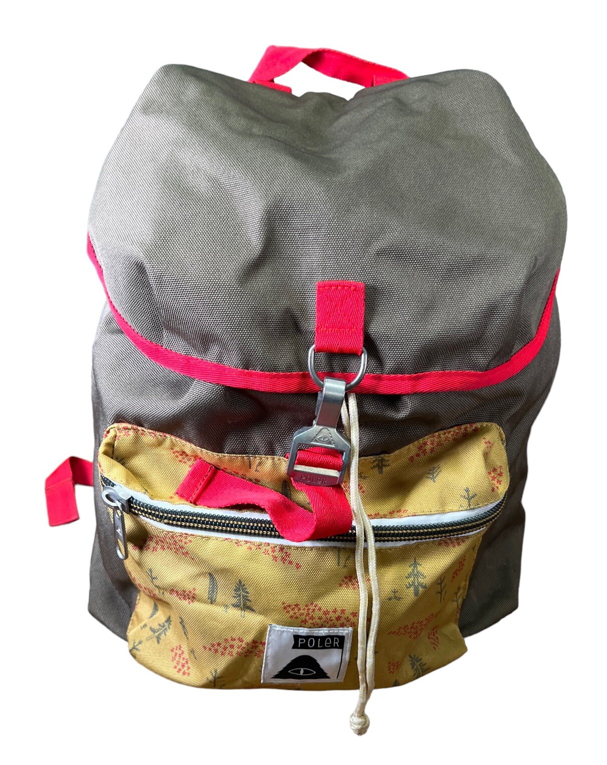 Poler Canvas Drawstring Soft Backpack Camping Hicking Large 18 X 15”