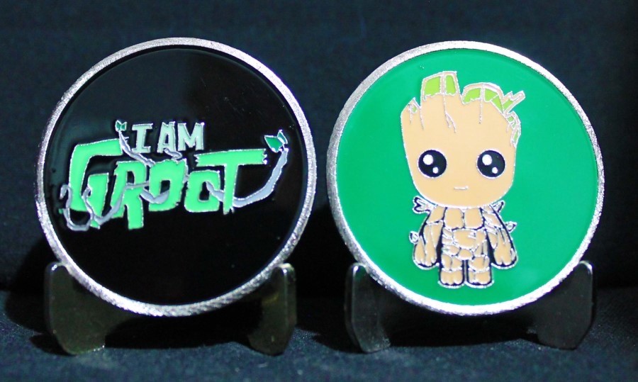 I AM GROOT FUN COLLECTIBLE CHALLENGE COIN SUPER HERO MOVIE CHARACTER COINS