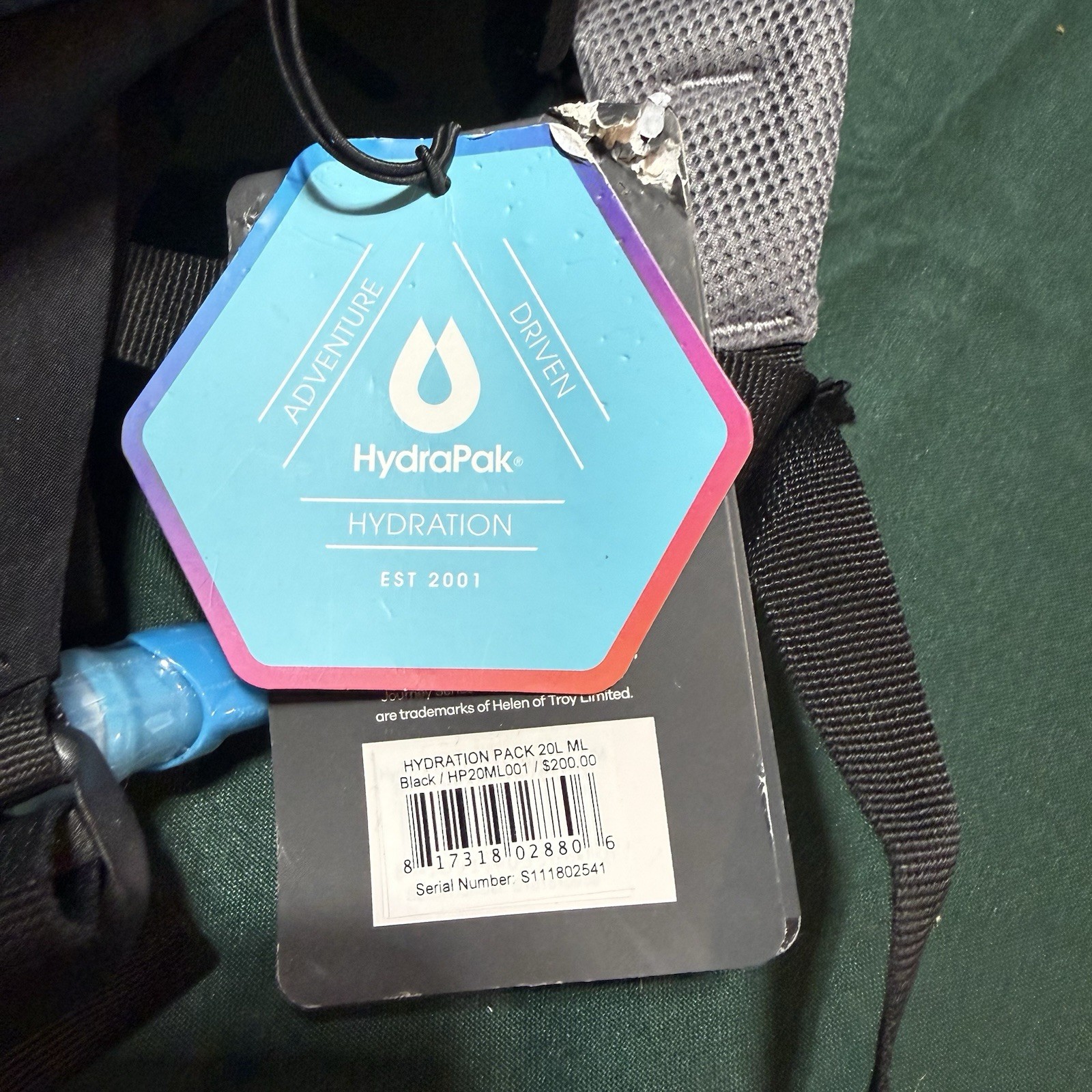 Hydro Flask Journey Series 20 Liter Hydration Pack Backpack Black M/L HydraPak