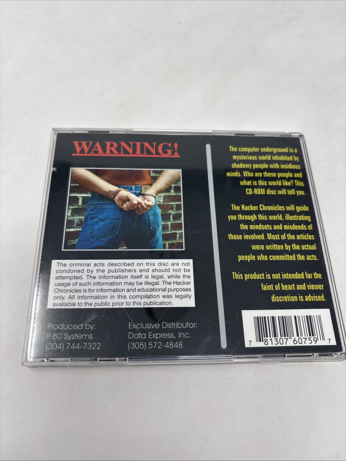 Hacker Chronicles Volume II CD ROM Security/Computer Underground 1990s VG Cond