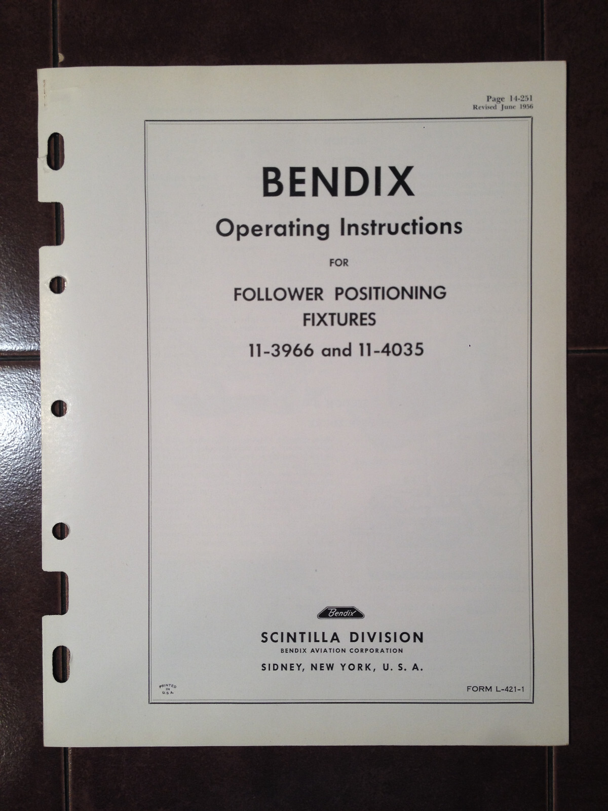 Bendix 11-3966 & 11-4035 Follower Positioning Fixtures Operating Instructions