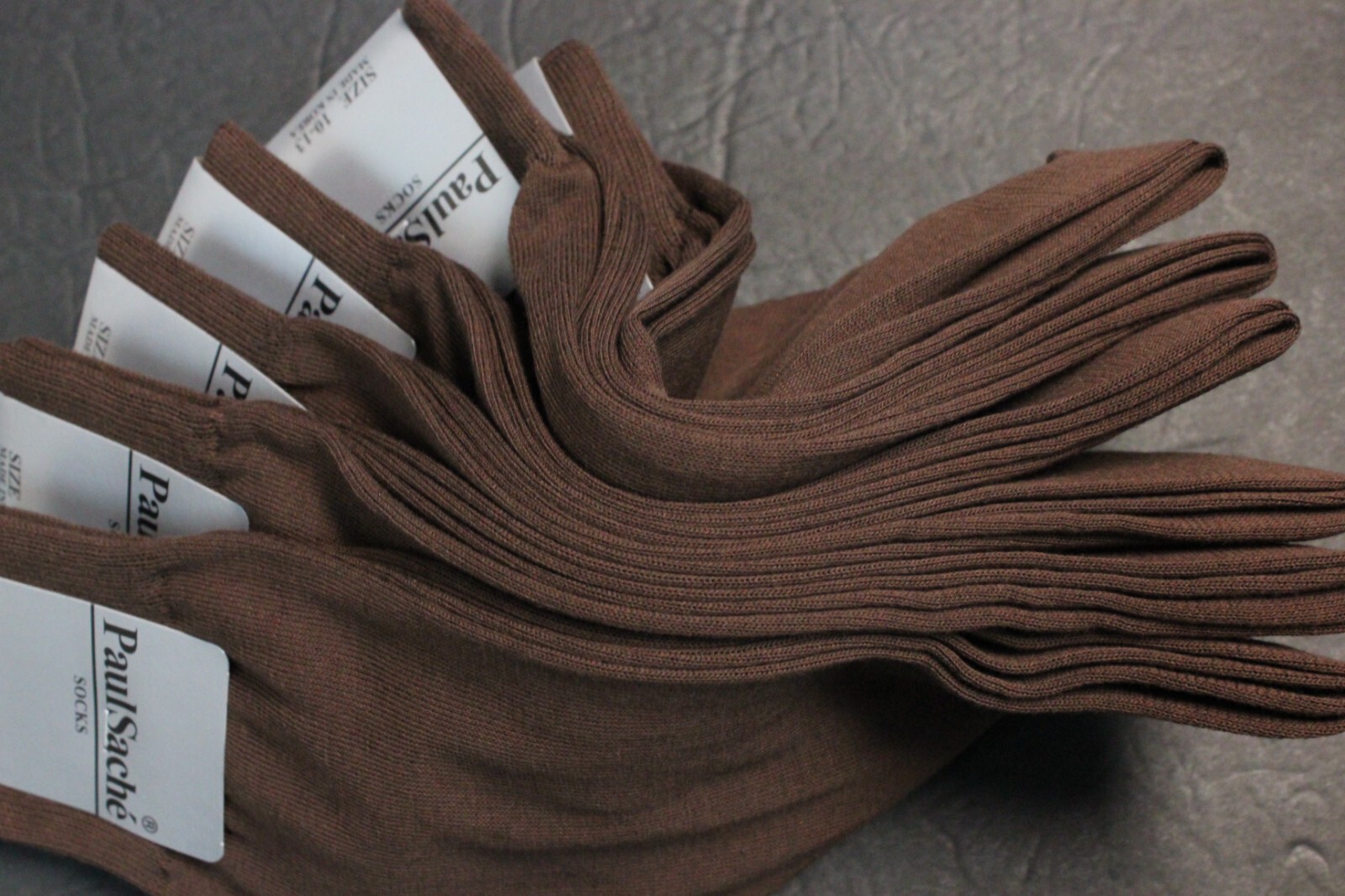 6 PAIRS MEN'S DRESS Work Socks SIZE 10-13 shoe 8-12 COTTON Brown tapue RIB