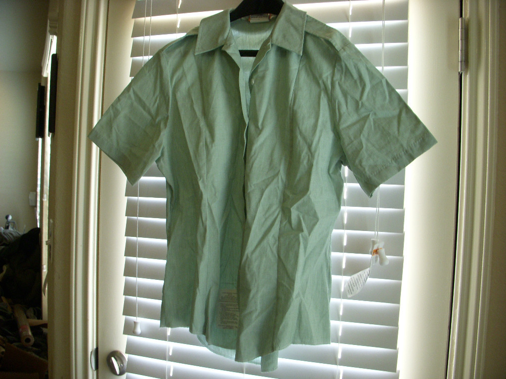 ARMY SHORT SLEEVE SHIRT WOMAN TUCK-IN GREEN SZ 14R (39)