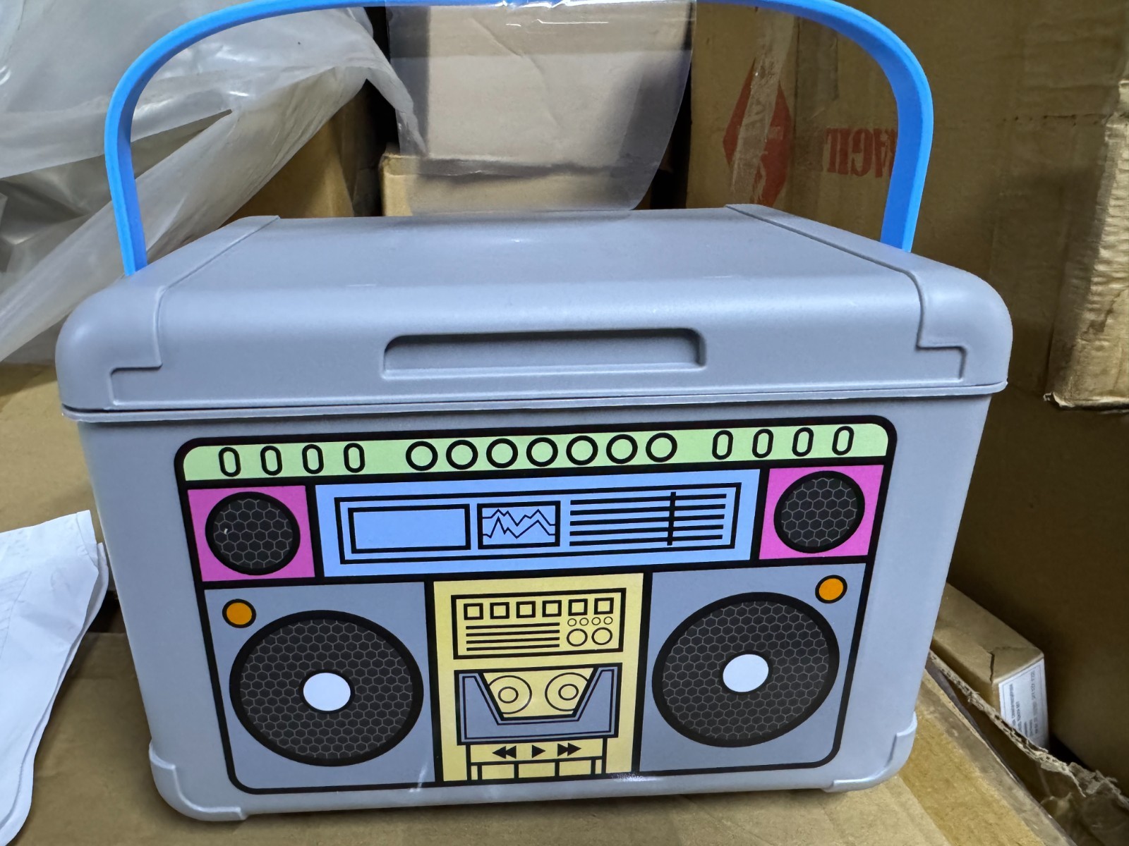 Target Bullseye Playground Boom Box Drink Bucket Mini Cooler 80’s Retro Storage