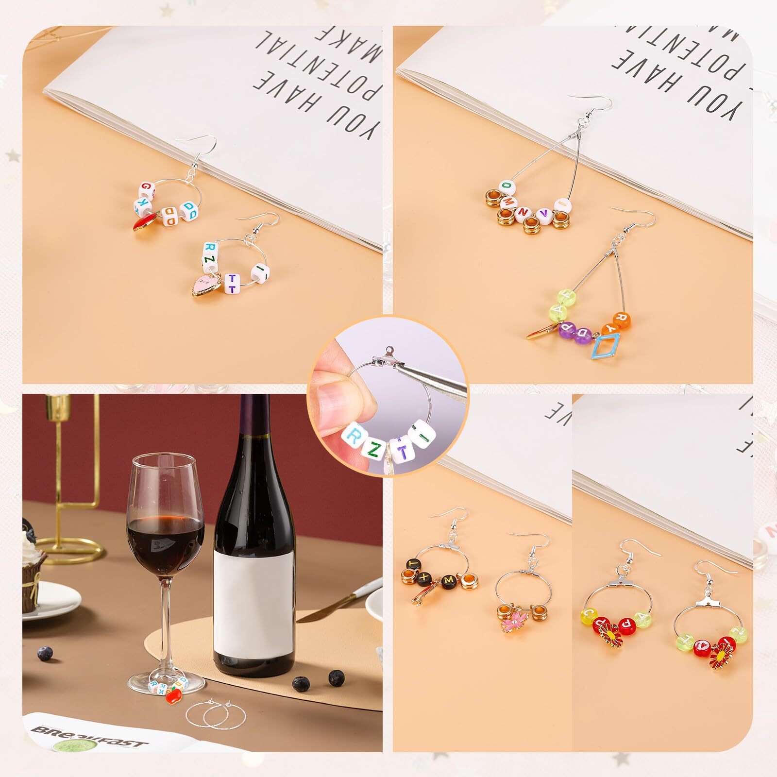 400 Piece Earring Making Kit Includes Hooks Rings and Backs for Jewelry Making