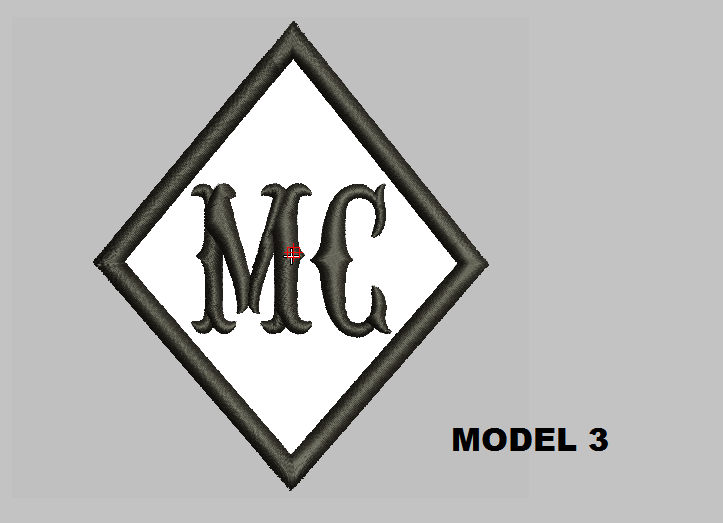 Custom Embroidery Diamond Embroidered MC PATCH, badge, tag sew on