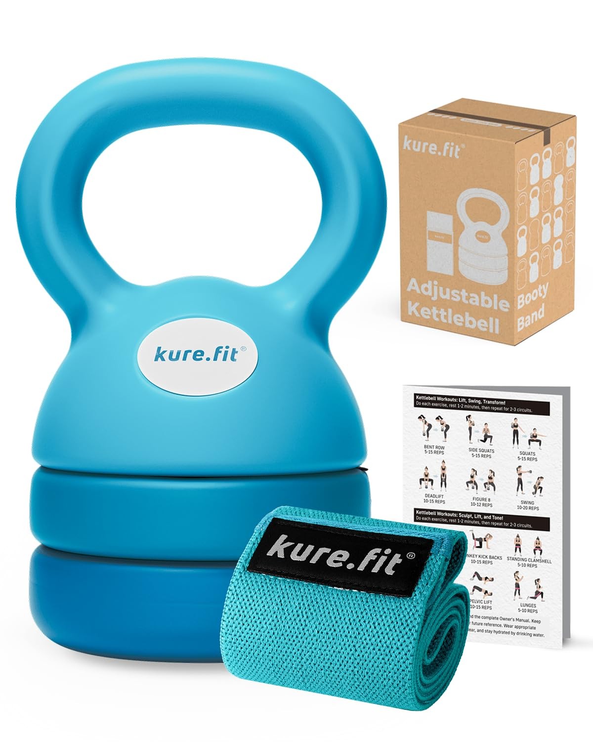 Adjustable Kettlebell | 5 lb - 12 lb | Kettlebell Weights Set for Home Gym | ...