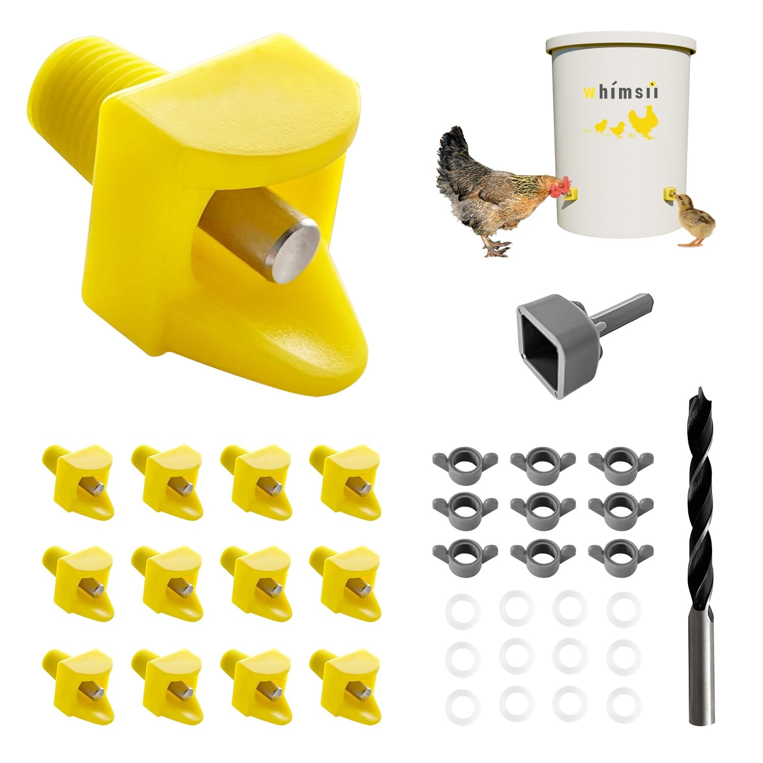 Chicken Waterer Nipples Horizontal Side Mount Anti-Leak Automatic Water System