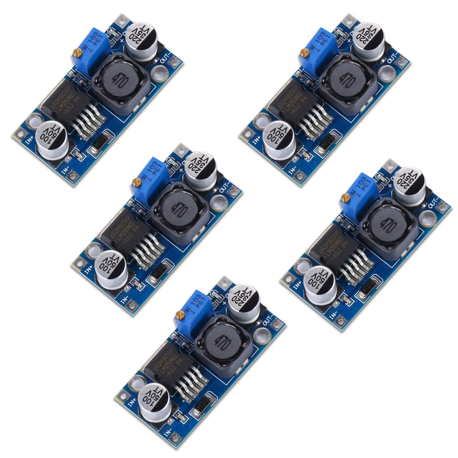 5 Pack Buck Converter, DC to DC, High Efficiency Voltage Regulator, 3.0-40V t...