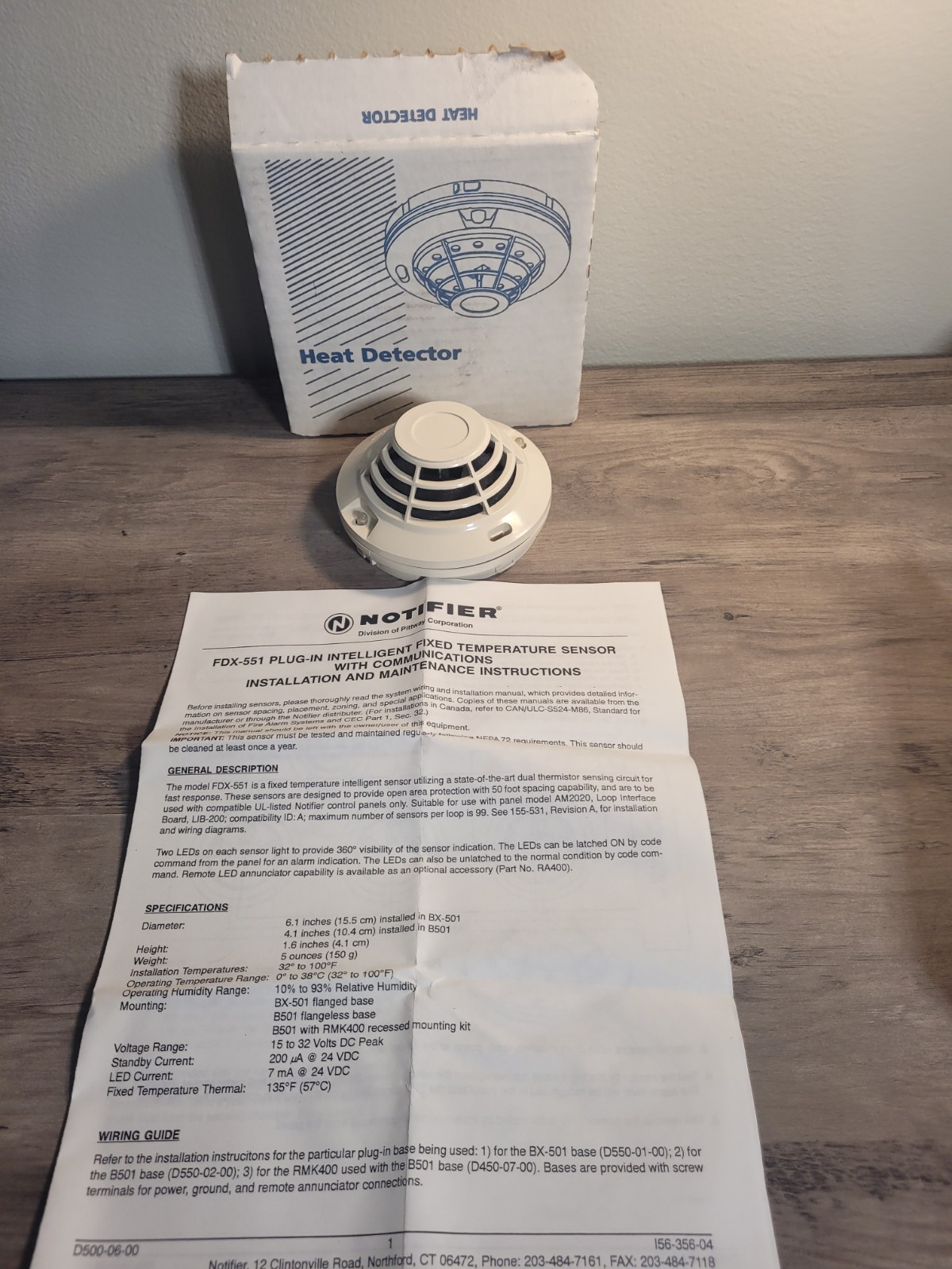 Notifier FDX-551R Heat Detector