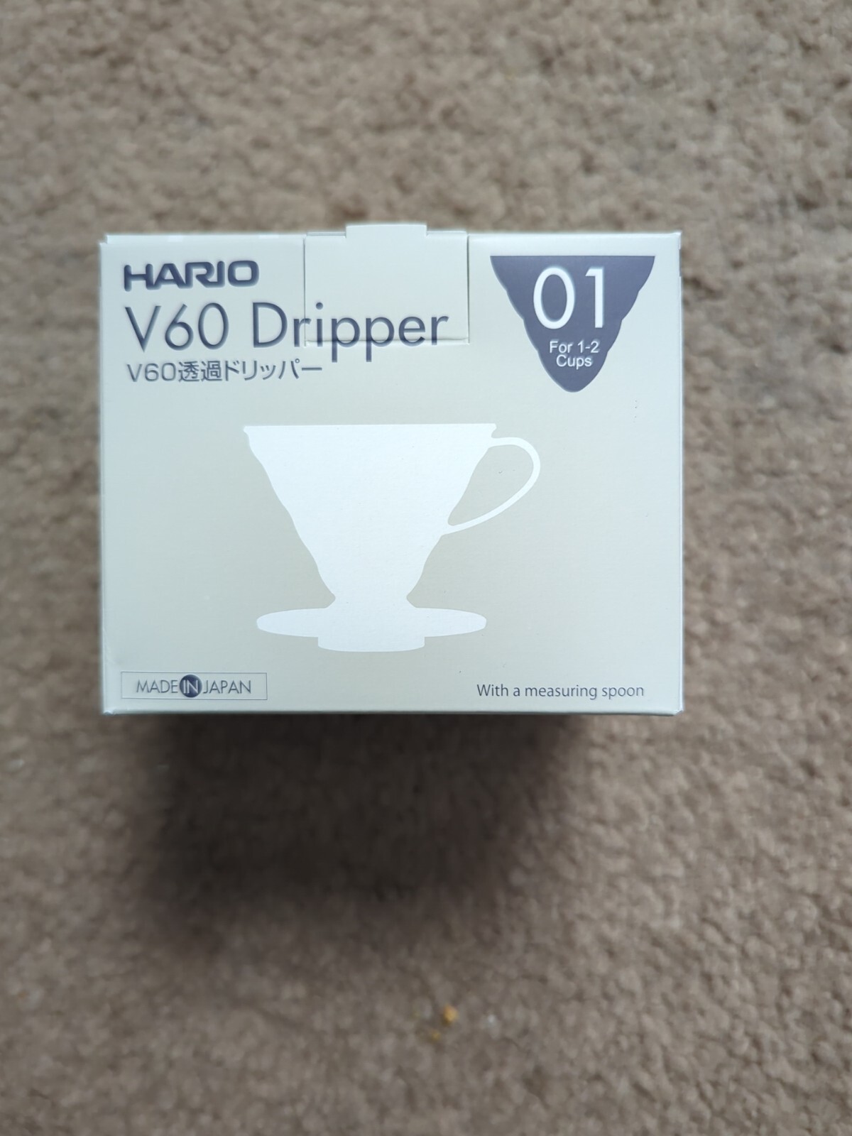 Hario V60 VD-INT-01-W Plastic Coffee Dripper White Size 01 For 1-2 Cups Japan