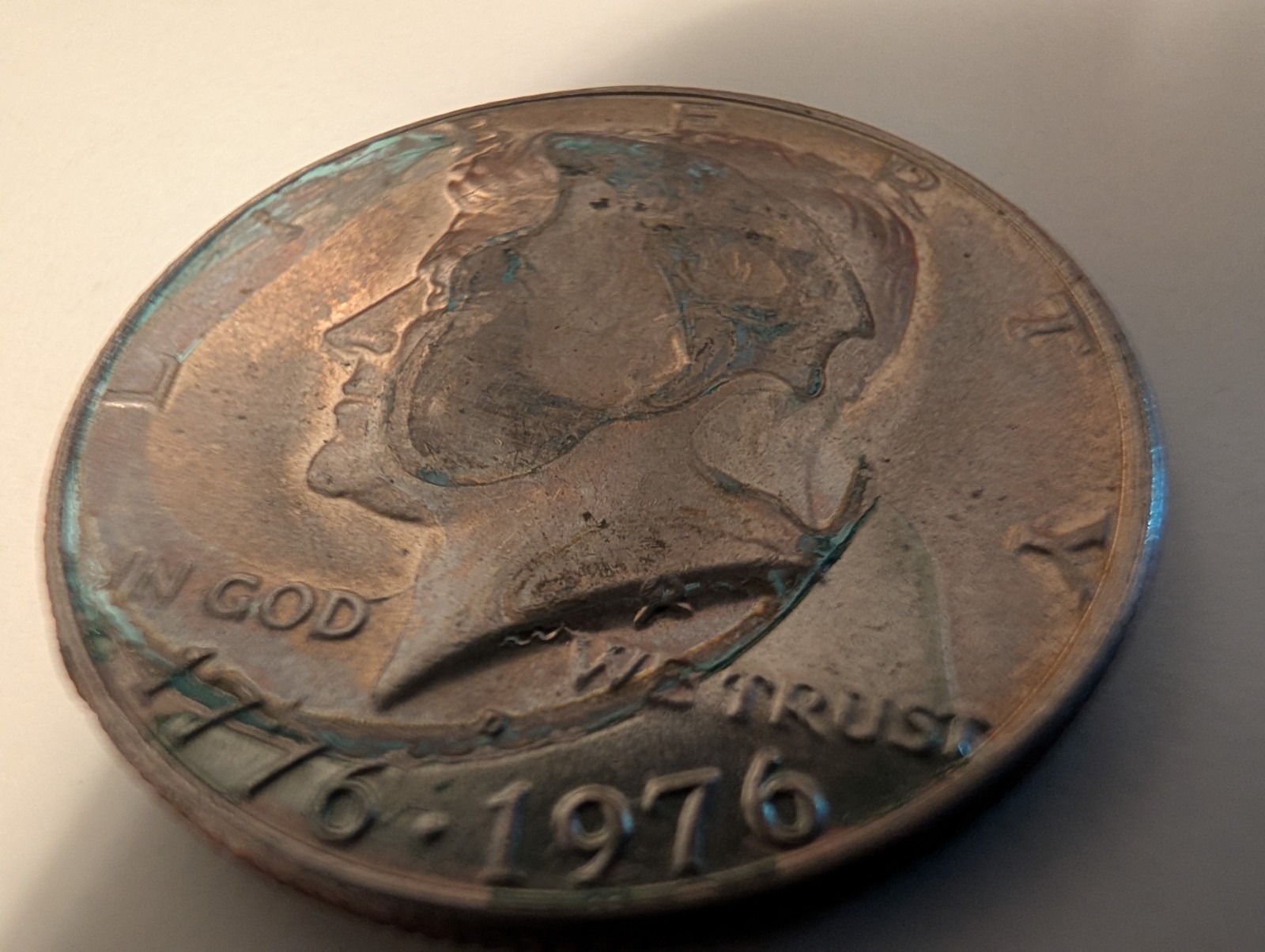 1976 Half Dollar Bicentennial. Die Crackes Errors