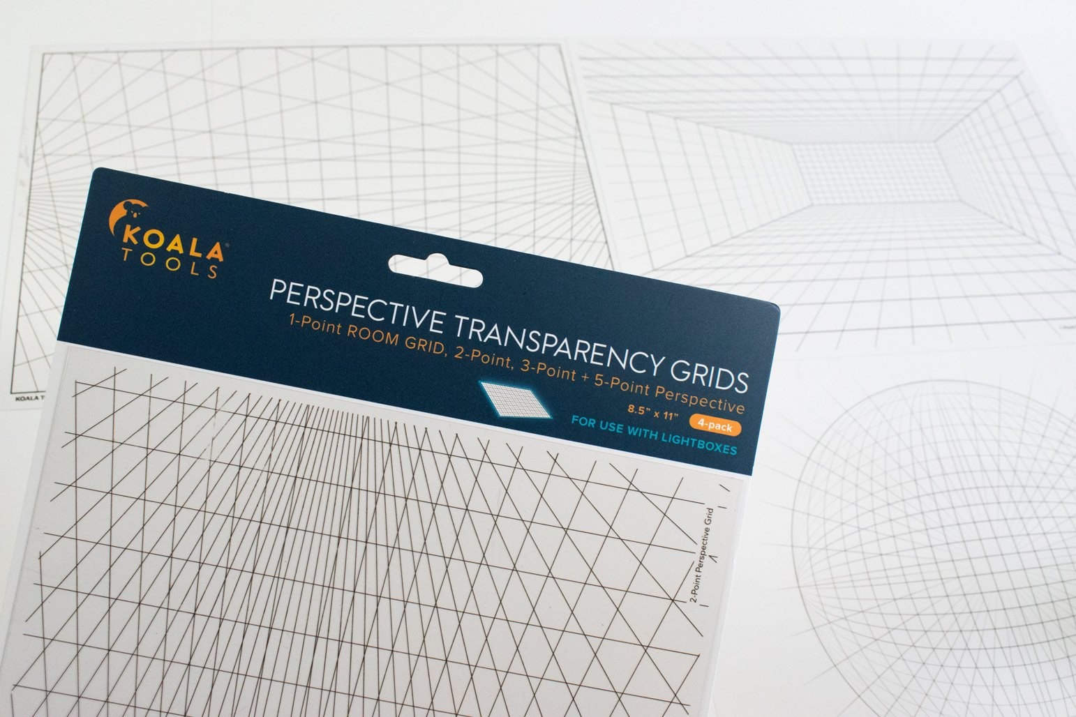 Perspective Grid Transparency Sheets 8.5 x 11 Set