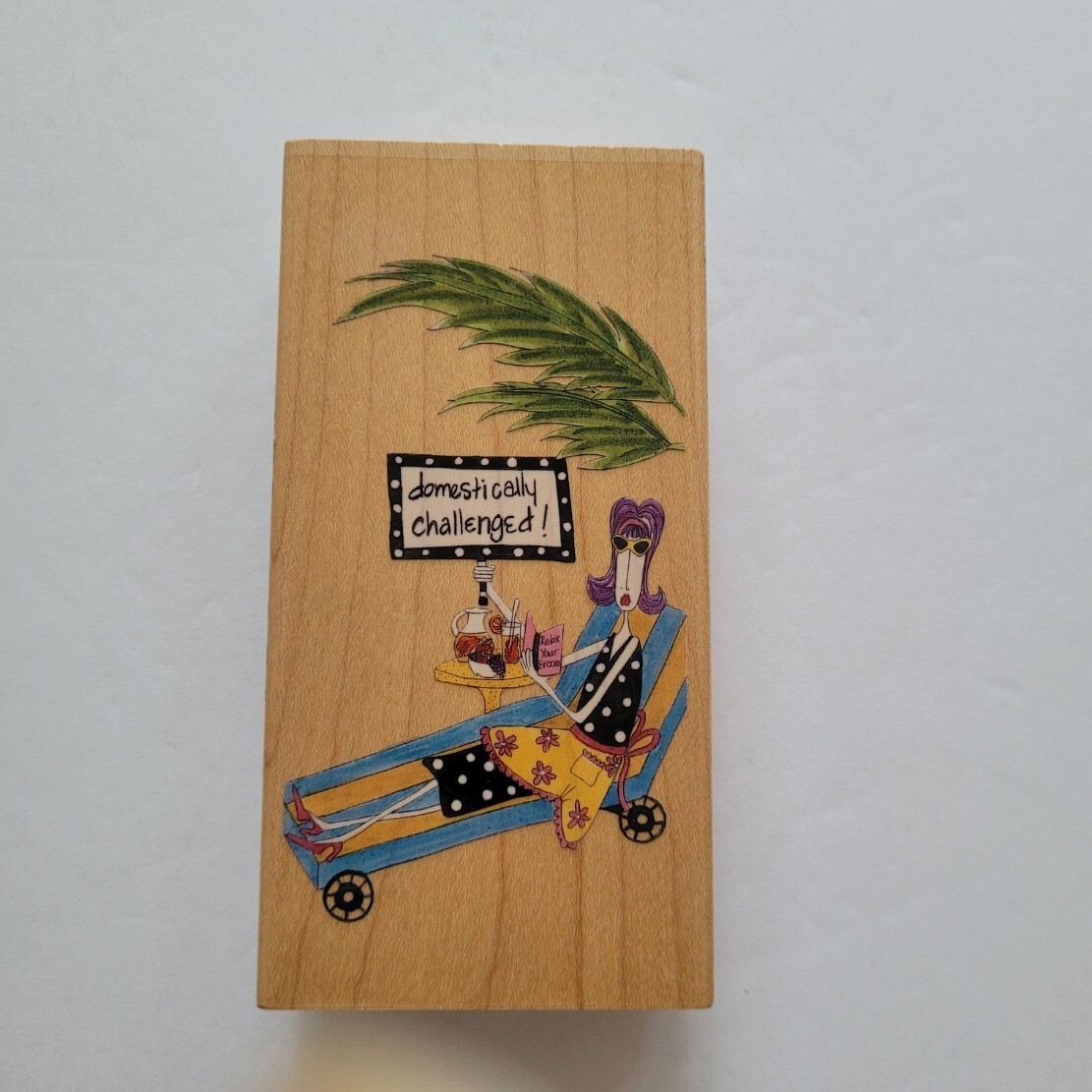 Domestically Challenged Stamps Happen Inc Mounted Rubber Stamp 60070