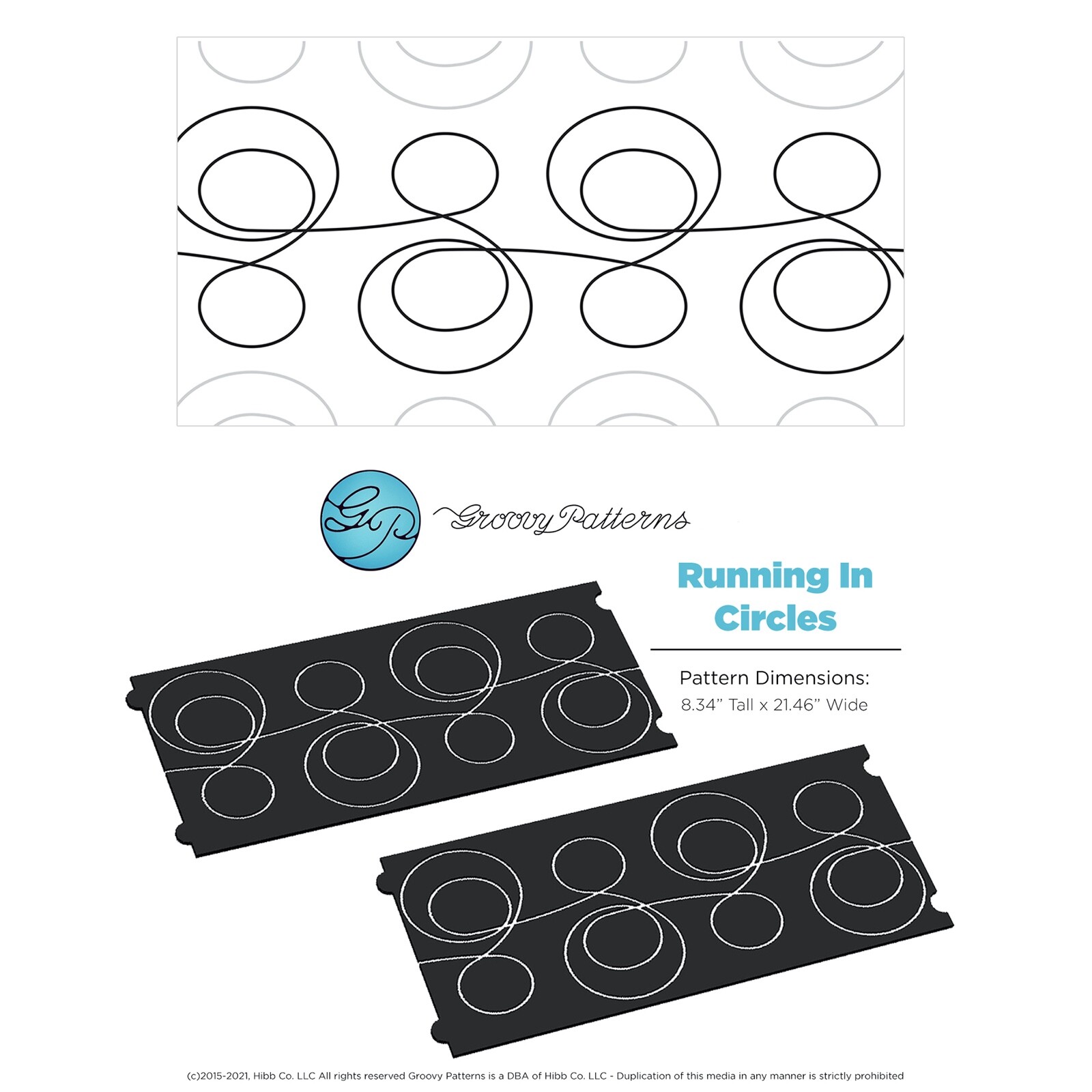 Longarm Quilting Groovy Pattern Boards set of 2 Running in Circles Design