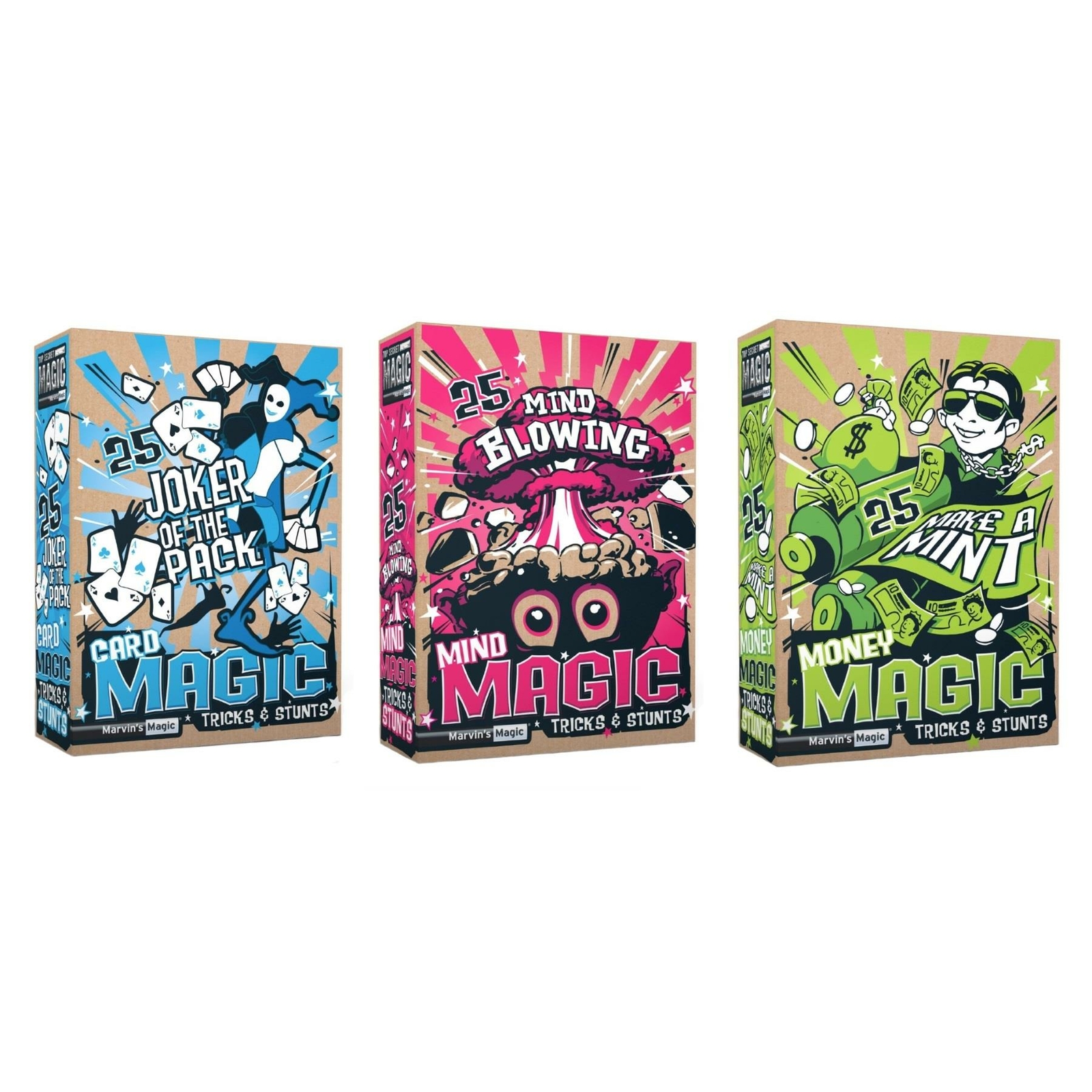 Marvin's Magic 25 Tricks & Stunts Childrens Kids Beginner Magicians Prop Set
