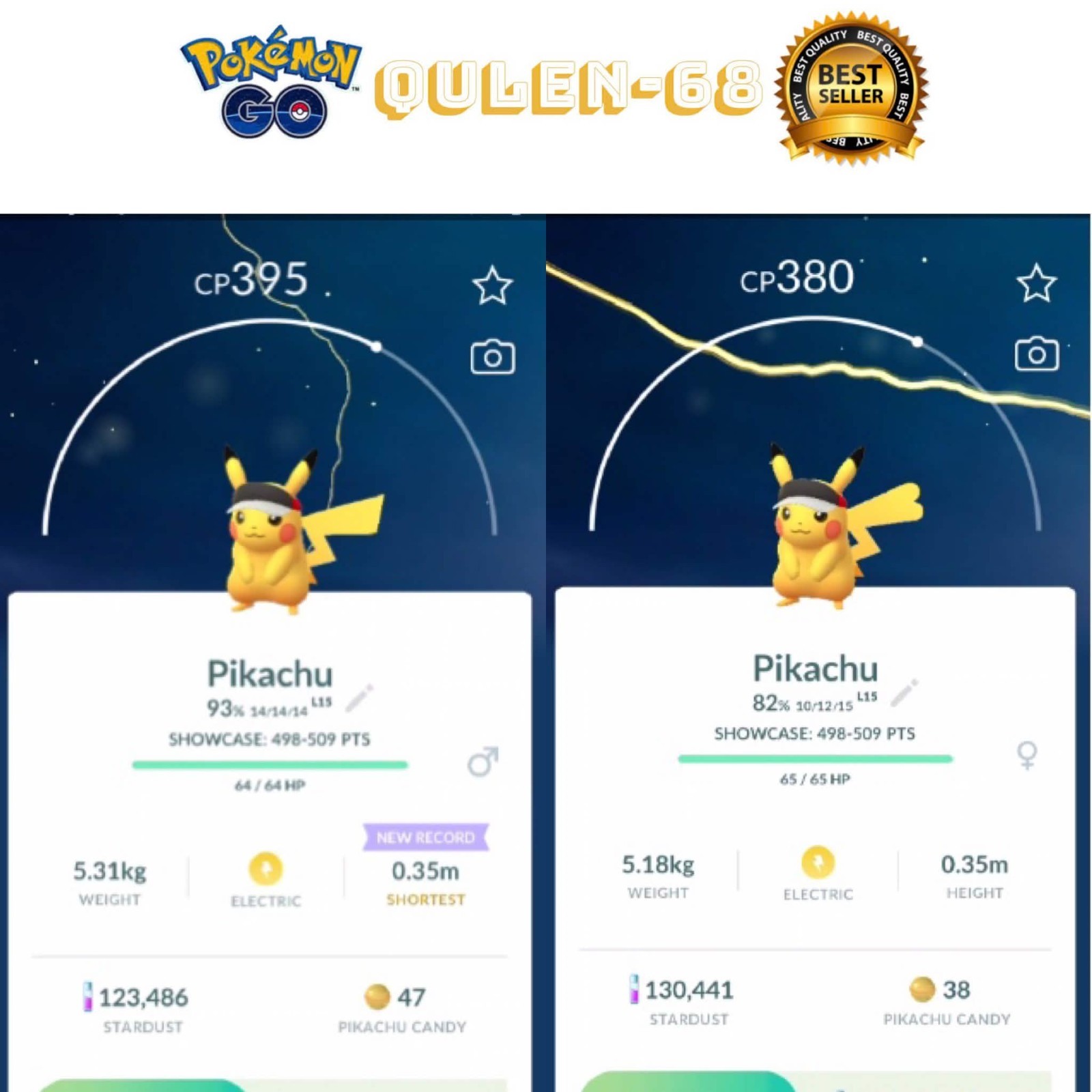 (NON SHINY) Pikachu marathon visor hat  -  P"T C or trade registered