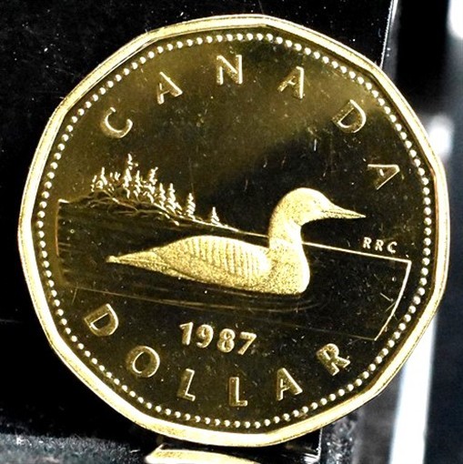 1987 Canada Loon Dollar First Year Of Issue - Proof With Box & Coa KM#157