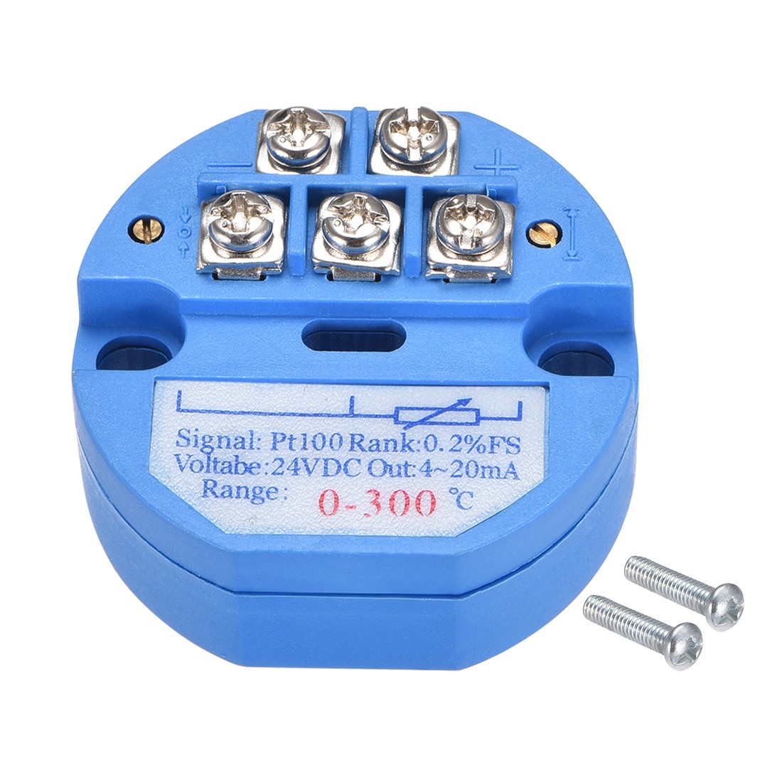 PT100 Temperature Sensor Transmitter 24V DC 4-20mA 0℃ to 300℃