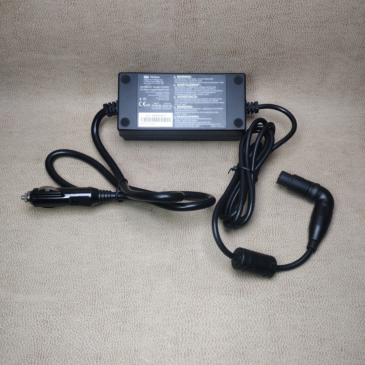 Eclipse Oxygen System DC Power Supply Model 4124 3 Pin for Sequal Only. 5790