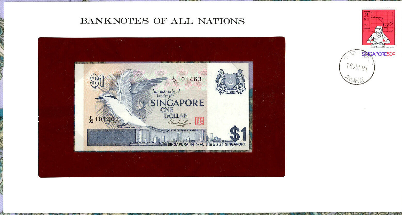 Banknotes of All Nations Singapore P 9 1 Dollar 1976 Prefix E/32 101463