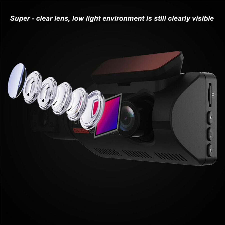 Touch Screen Dash Cam 3" 1080P Dual Lens Car DVR Recorder Camera Looprecording