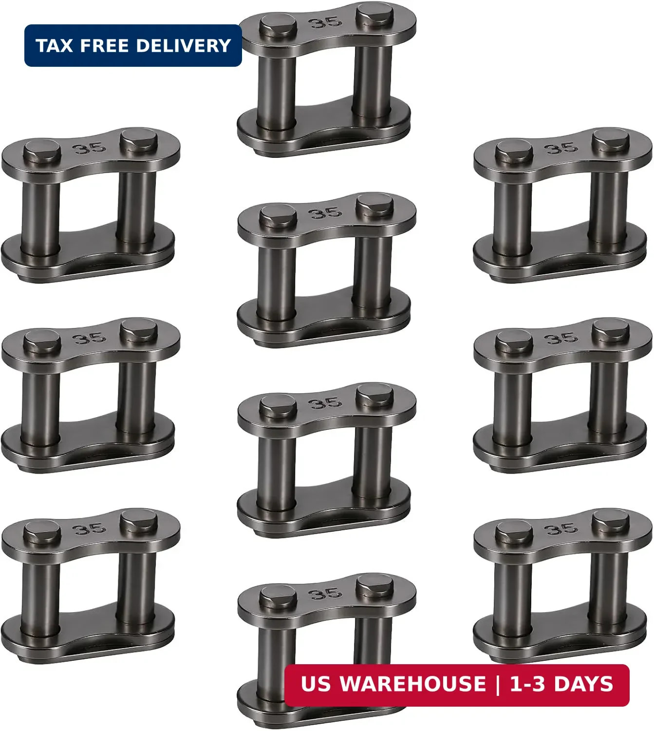 10 Pcs Chain Master Link #35 Bike Chain Link Connector Alloy Steel Heavy Duty Ma