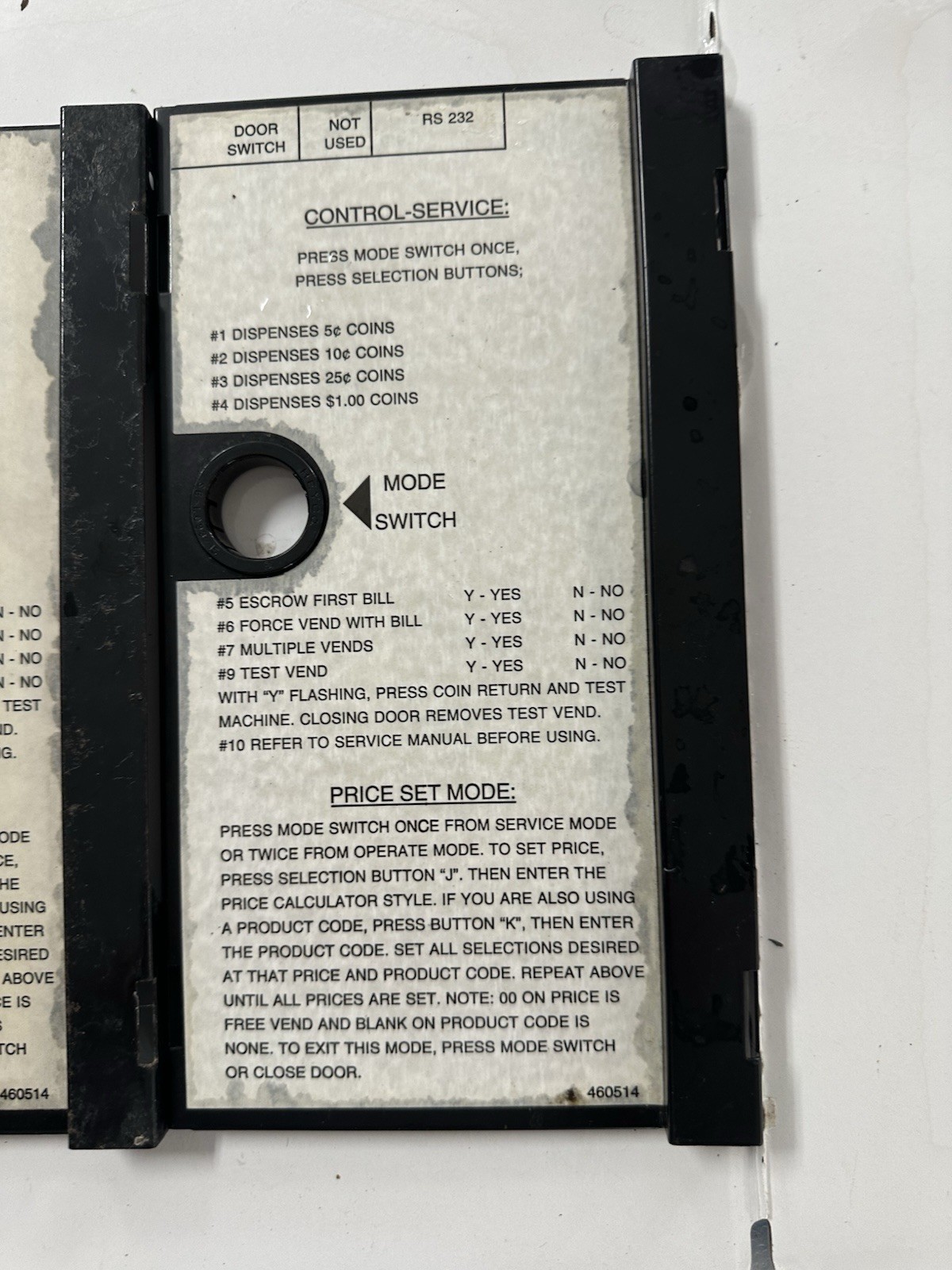 AP Automatic Products 110 series  snack machine main control board Cover qty 3