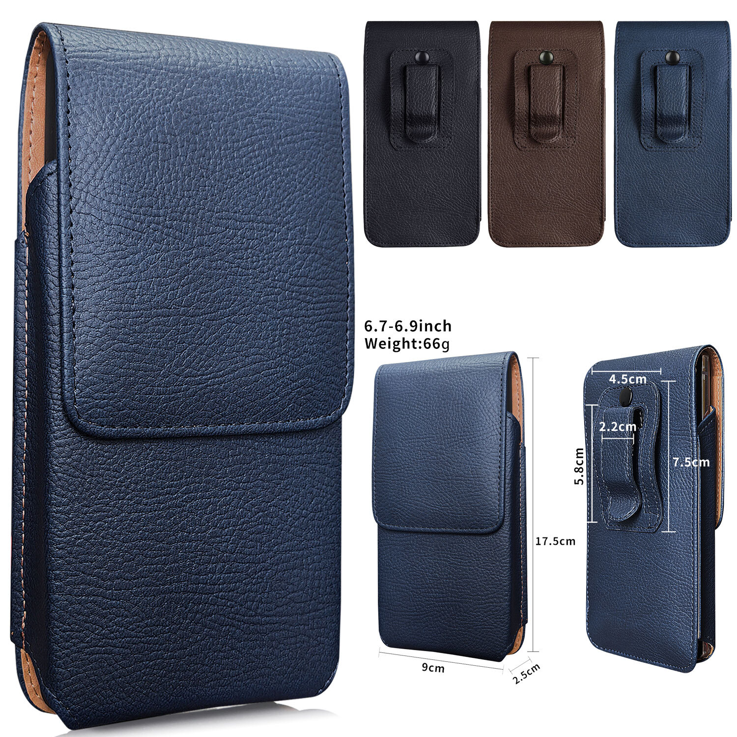 Phone Holster for iPhone 17 16 16E 15 14 13 Pro Max Belt Clip Pouch Leather Case