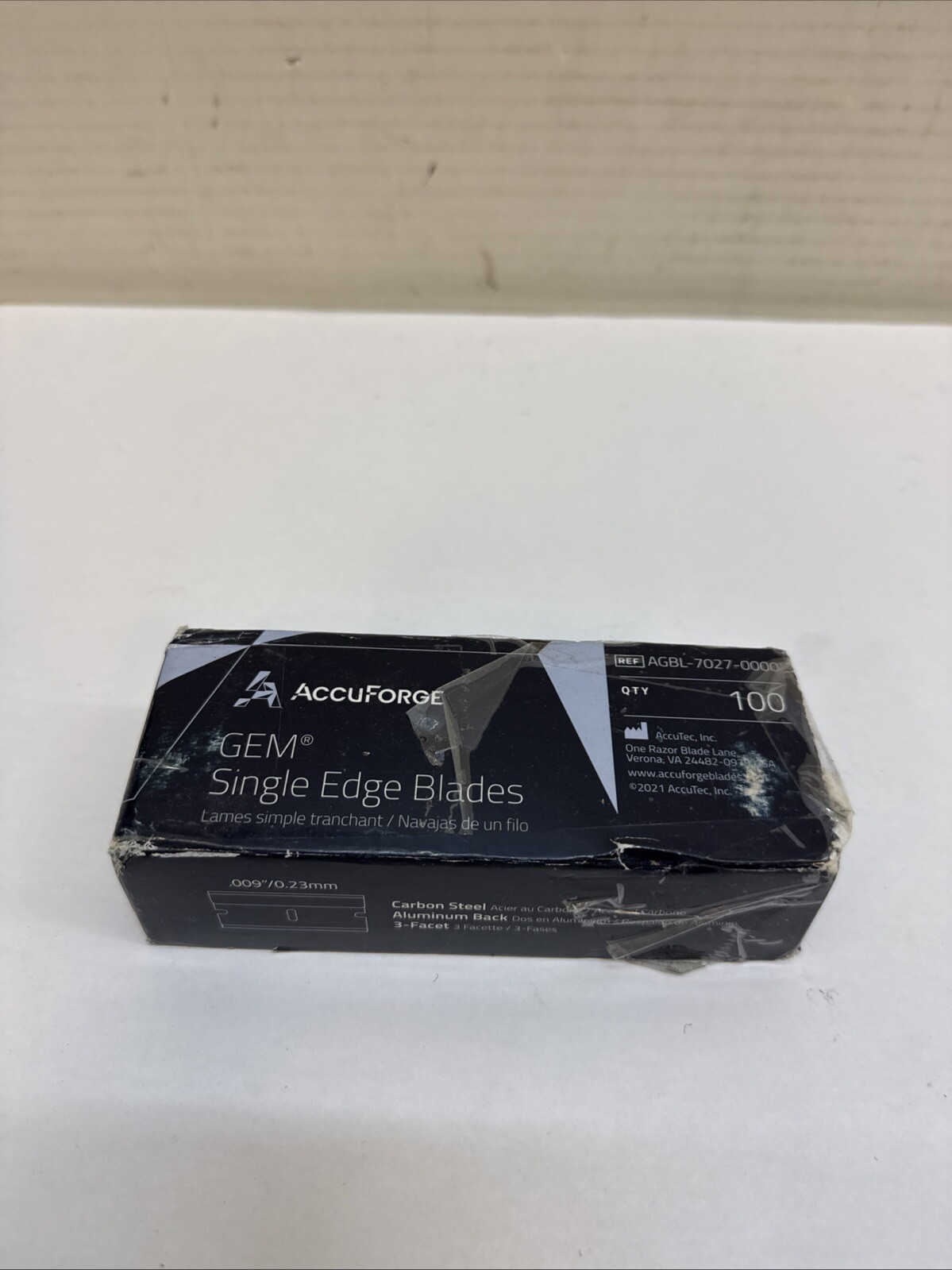 AccuForge GEM Scientific Single Edge Blade Pop-Up Dispenser AGBL-7027-0000