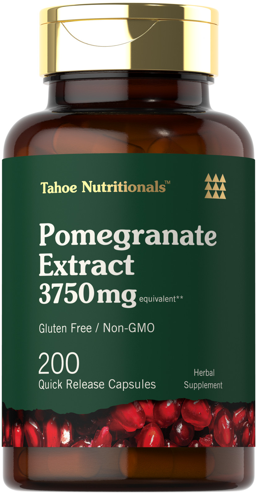 Pomegranate Extract Capsules 3750 mg | 200 Count | by Tahoe Nutritionals