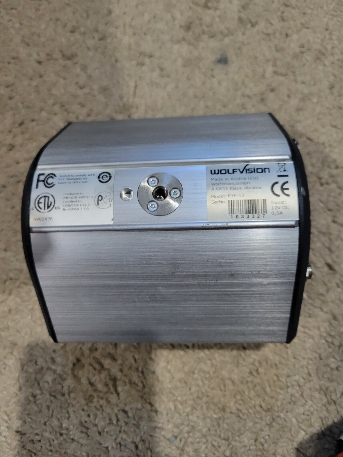 Wolf Vision EYE-12 Advanced Live Image Camera Wolfvision - Untested