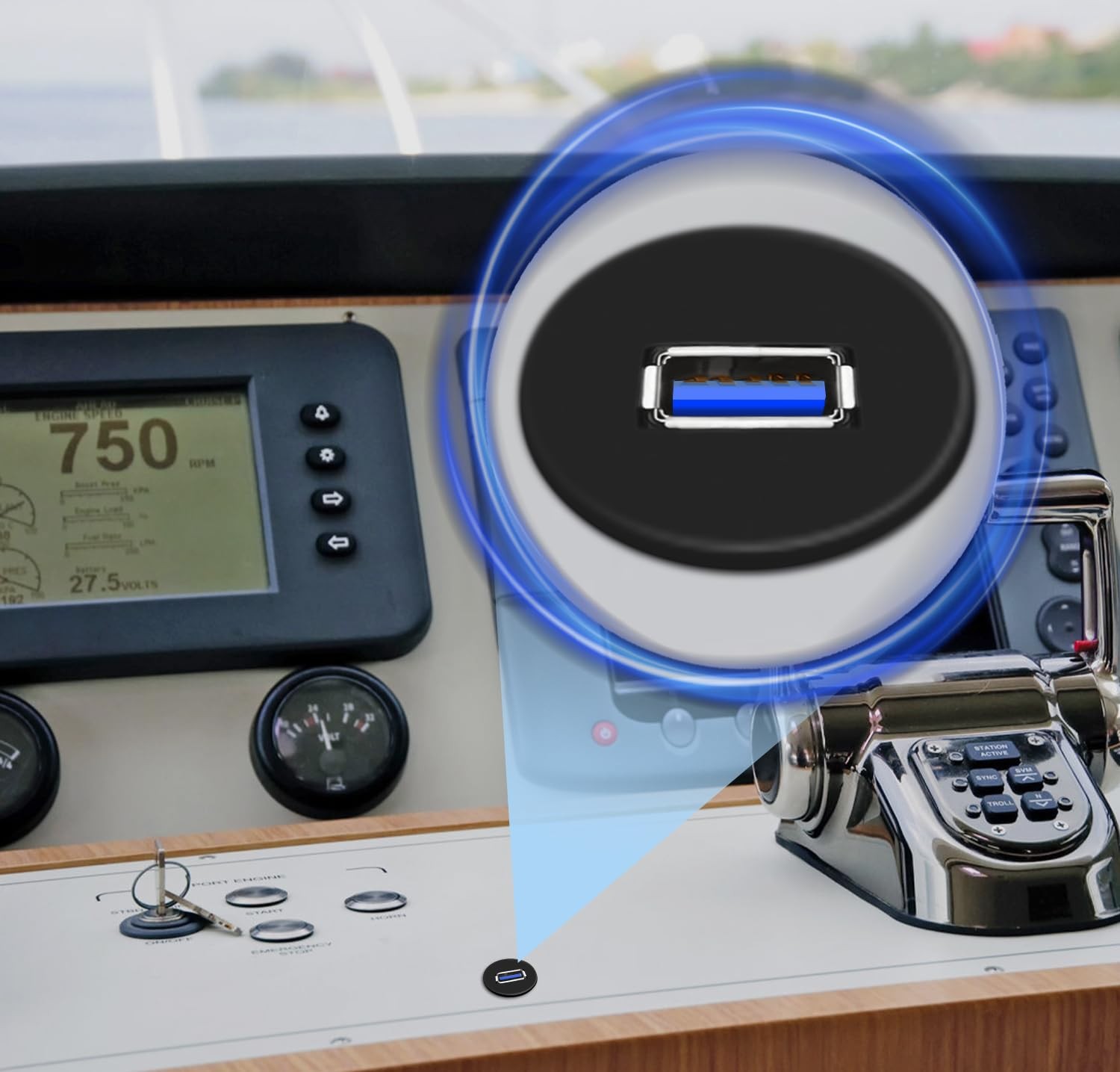 Single Port USB 3.0 Car Flush Mount Cable, USB Dash Mount Adapter Male to Fem...