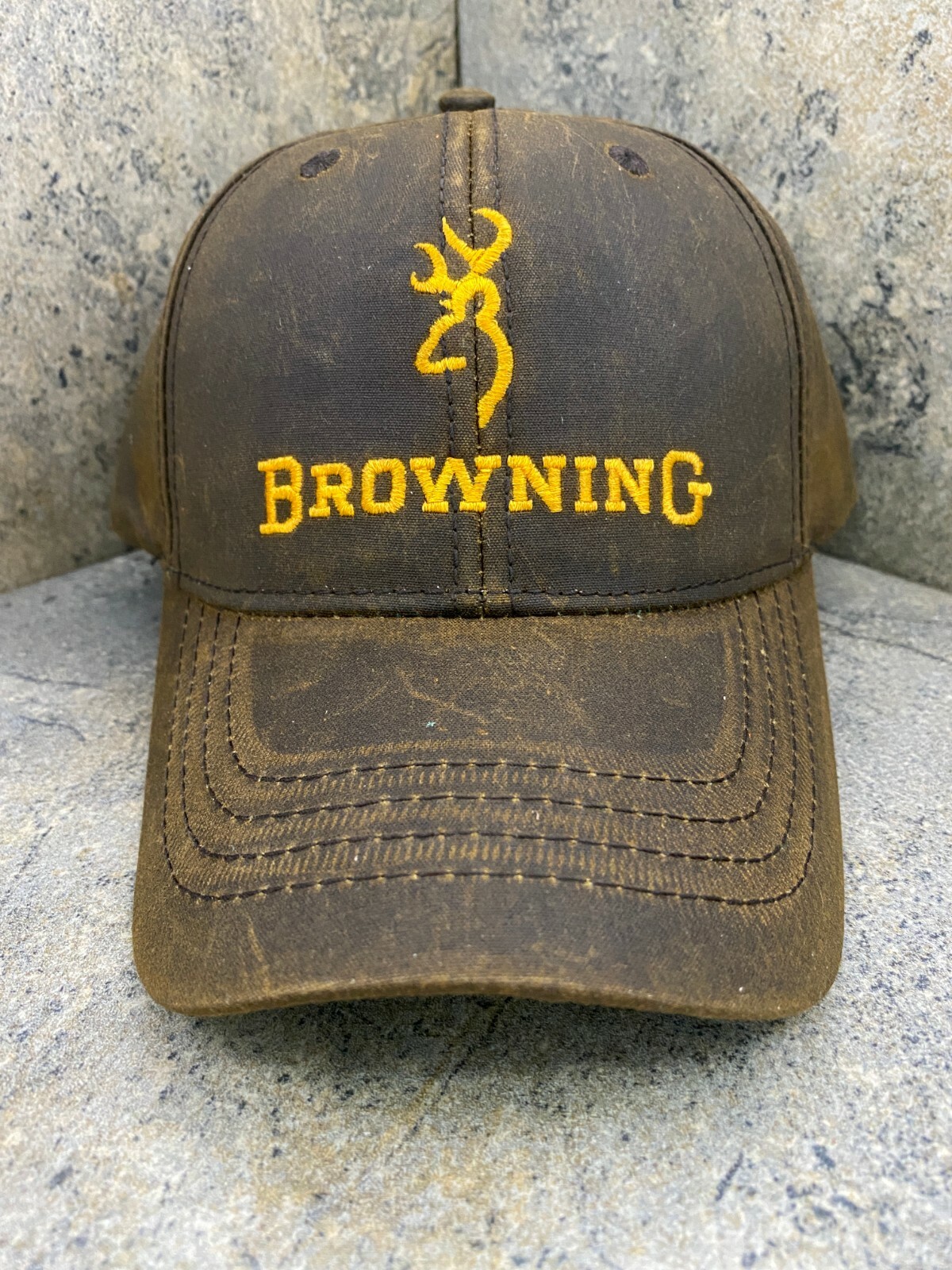 Browning Dura-Wax Solid Color Baseball Cap 3084121 Brown Hook & Loop Closure