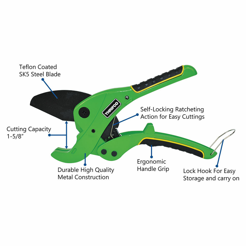 Primex 90919 1-5/8 Inch Ratcheting Plastic PVC Pipe Cutter