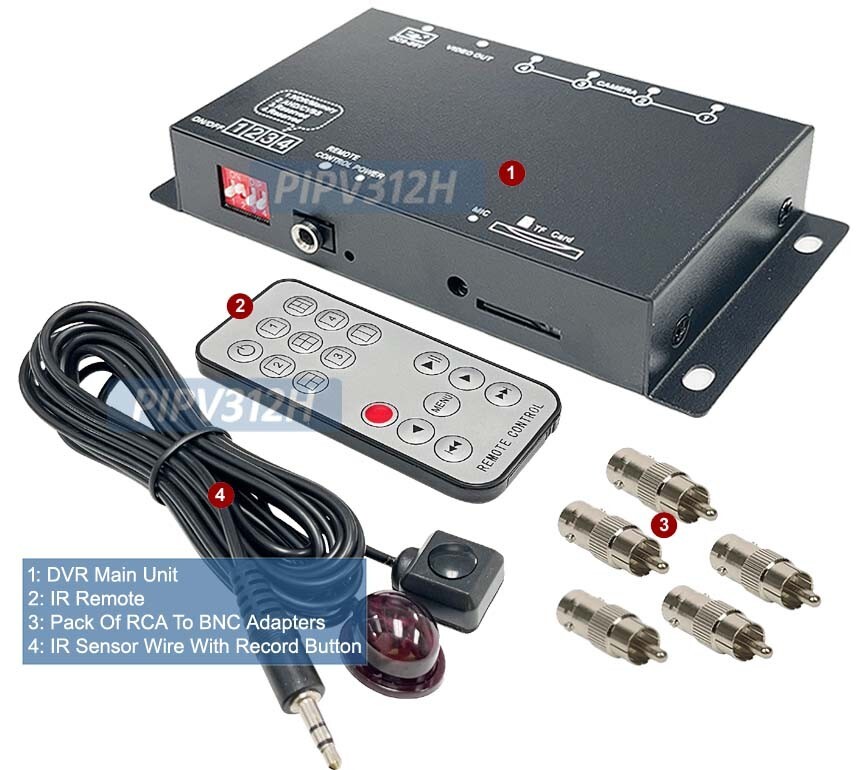 Mini HD SD Quad Surveillance Video Recorder For 1080p 720p Cameras
