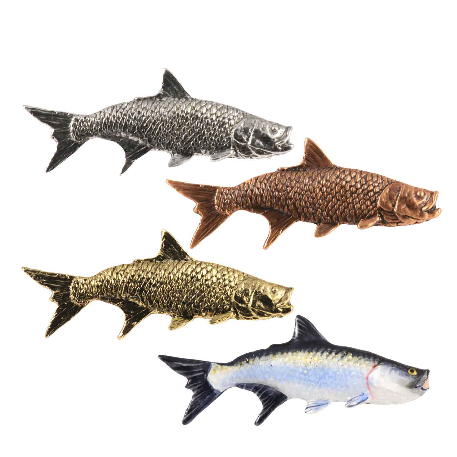 Pewter Tarpon Fish Lapel Pin or Refrigerator Magnet, Made in USA S041