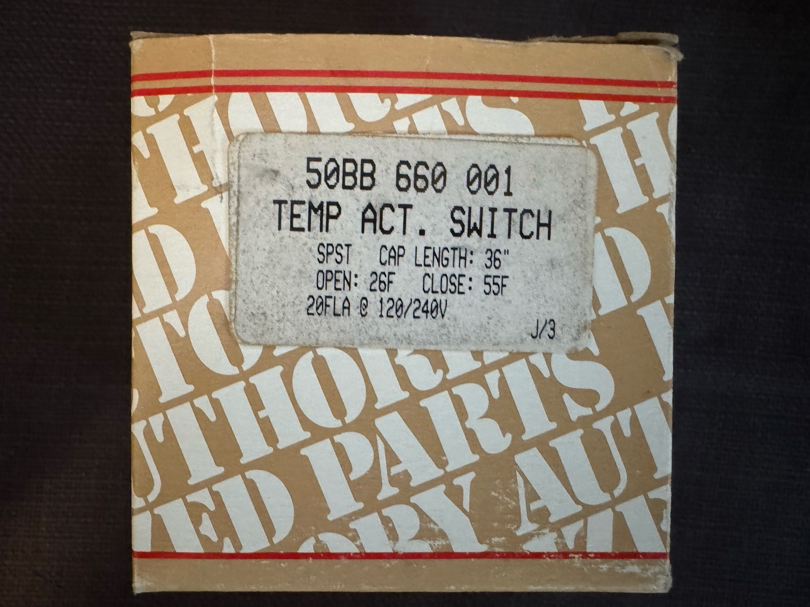 NEW 50BB 660 001 TEMP ACT. SWITCH 50BB660001 FACTORY AUTHORIZED PARTS
