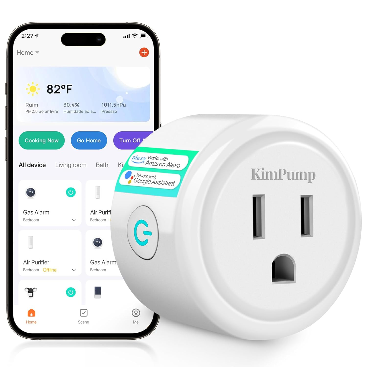 Wifi Smart Plugs, App Controlled Plug Compatible with Alexa and Google Home, Wir
