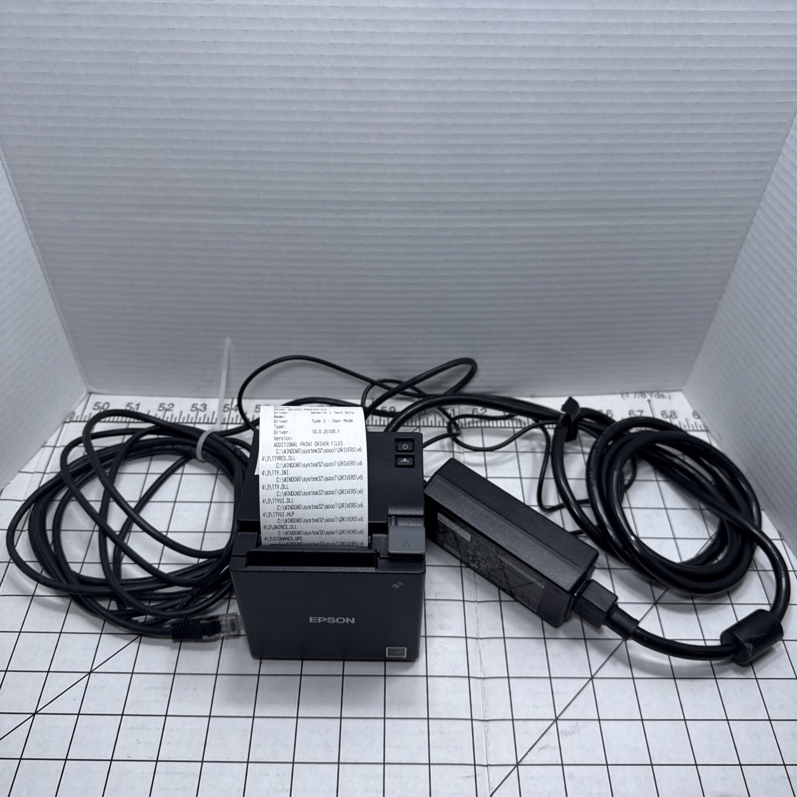 EPSON TM-m10 M332B Thermal POS 2" Receipt Printer with Adapter W. Remaining Roll