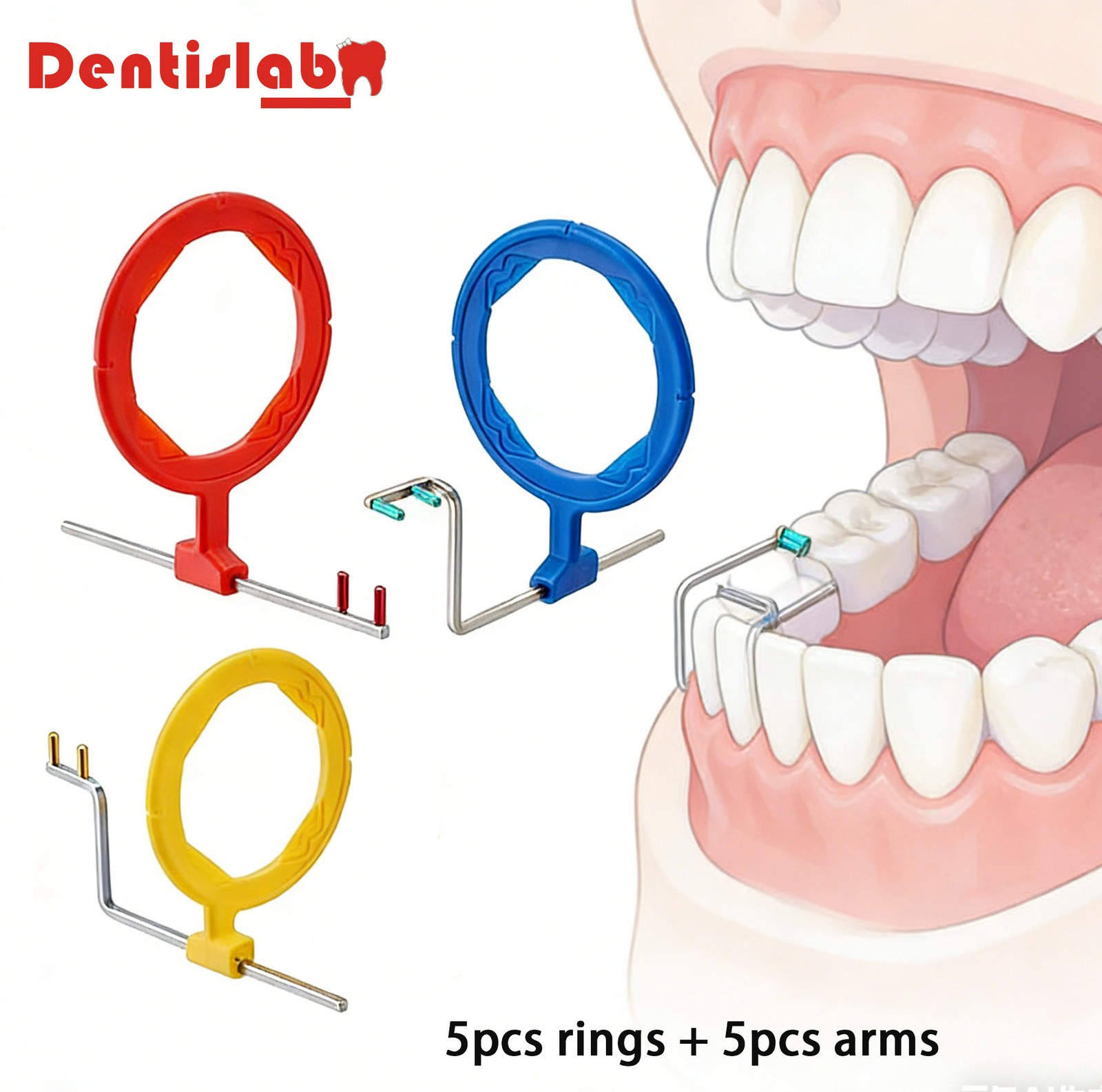 Dental X-Ray Positioning Sensor Holder Kit 5 Sets Ring+arms for Digital Sensor