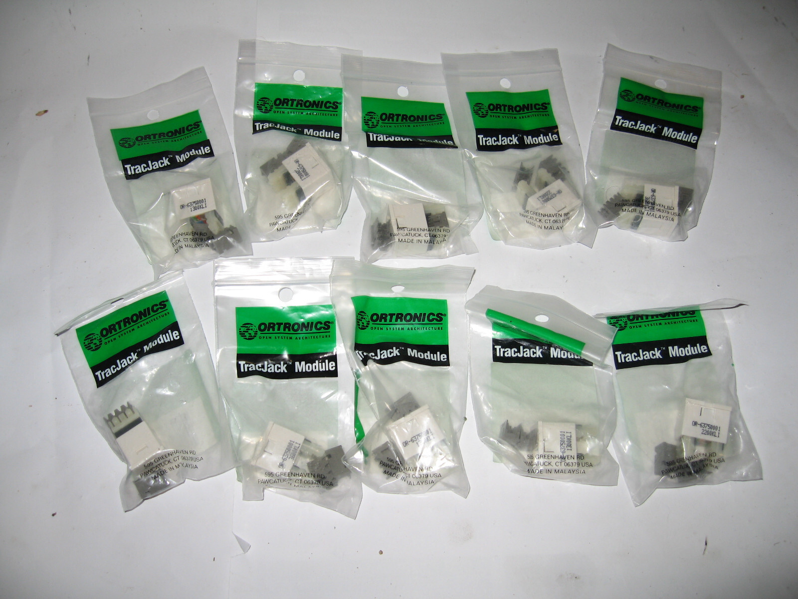 Lot of 10 New Ortronics OR-63750001 TracJack 8P8C 110 568 A/B Cat5e Fog White