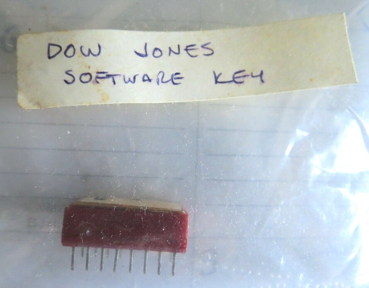 Vintage Dow Jones Software Key for Early Apple  Computers