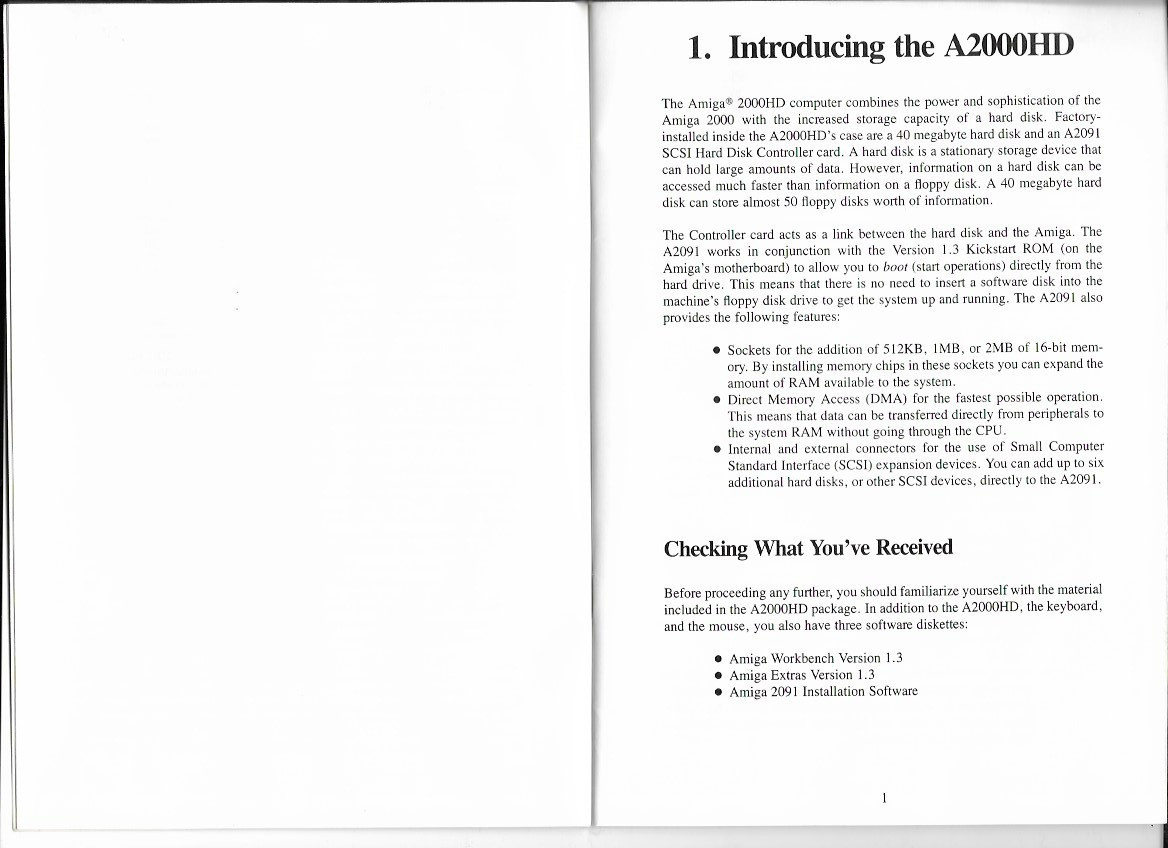 Commodore Amiga 2000 HD Operator's Manual