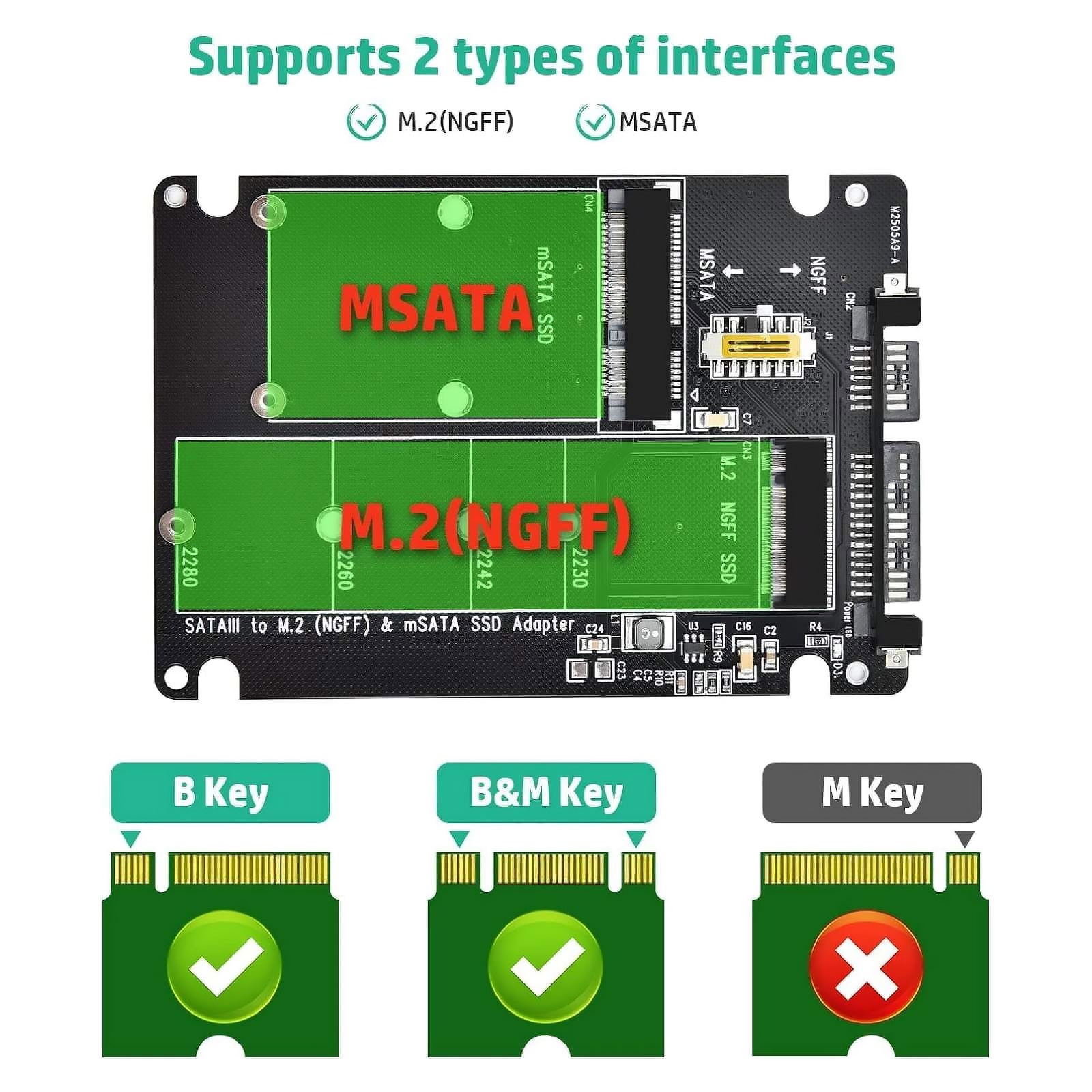 1PCS 10 * 7 * 0.7 cm Adapter Card compatible with PCI Express M.2 protocol