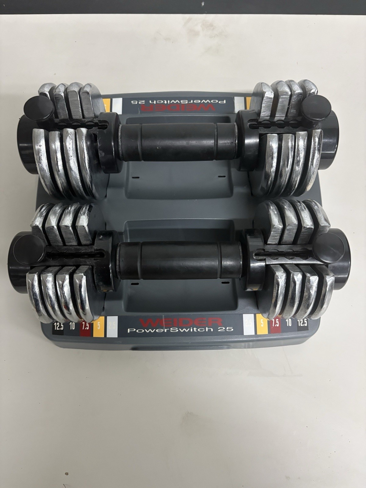 Weider Powerswitch 25 Dumbbell Set (2.5 - 12.5 lb Each) Adjustable Weights