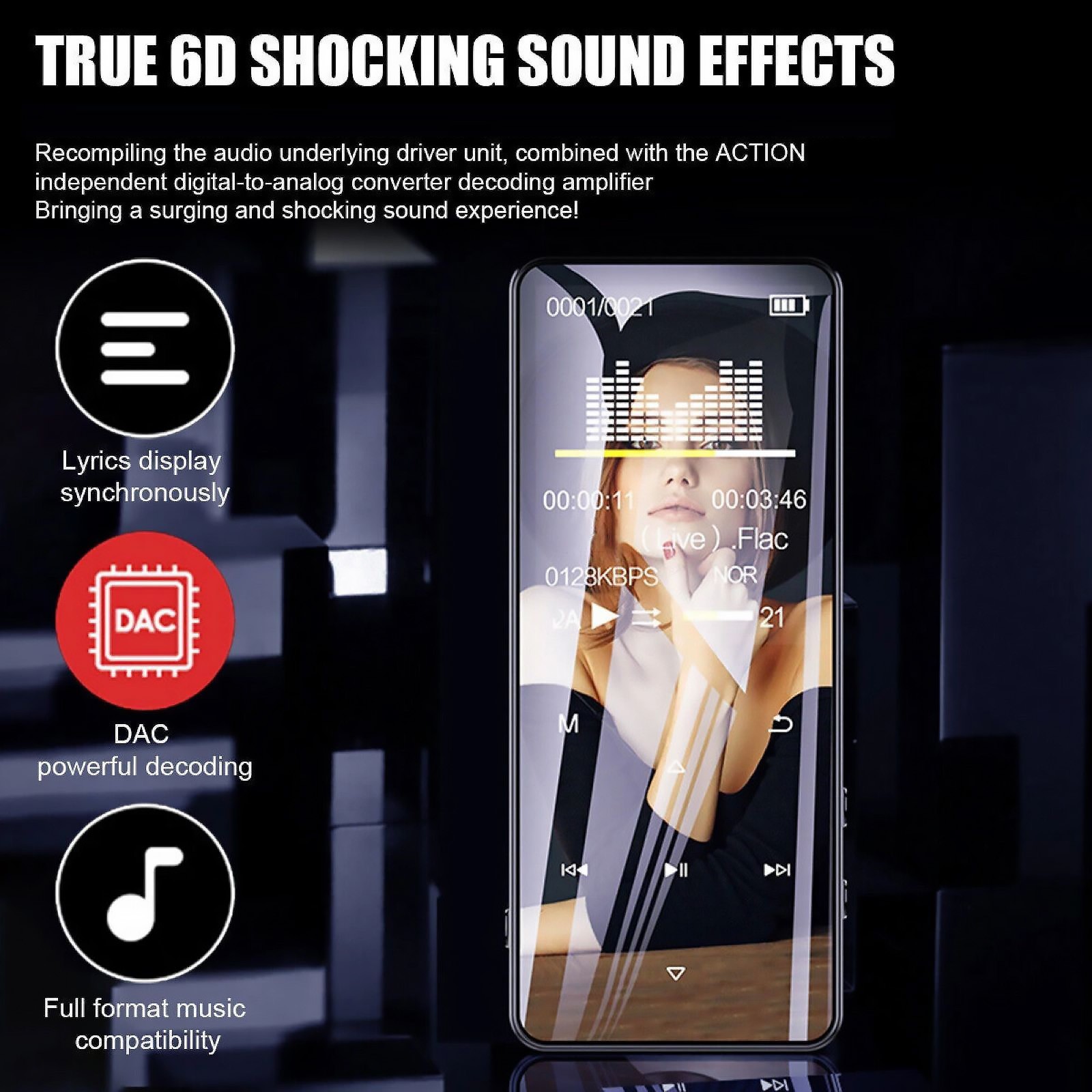 5.0 Bluetooth Lossless Music Audio Recorder Support Quick Charge Technology