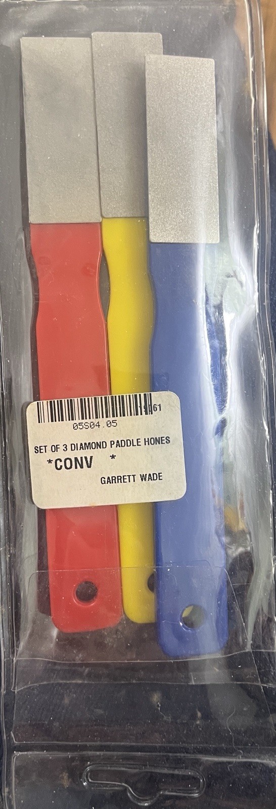Set of 3 Diamond Paddle Hones. Garrett Wade